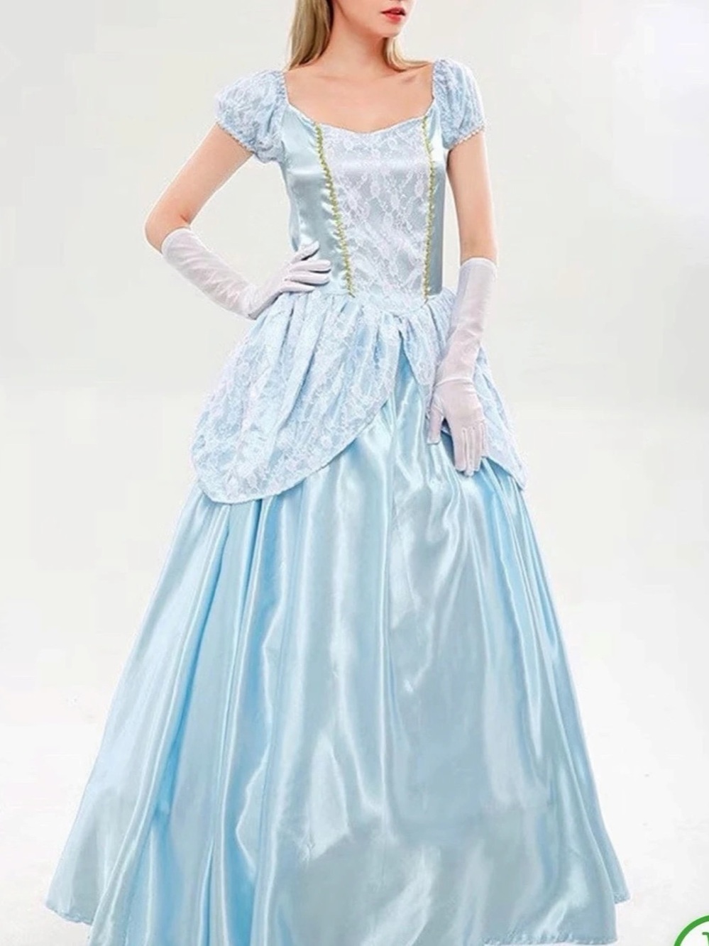 Halloween Blue Floor-Length Costume Dress